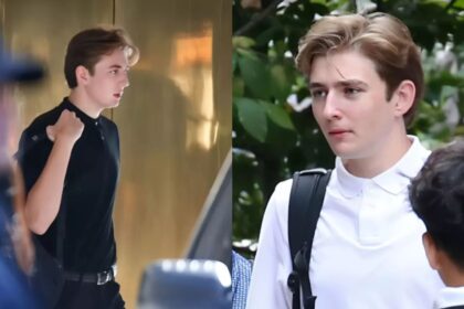 Barron Trump spotted with a black backpack on multiple occasions