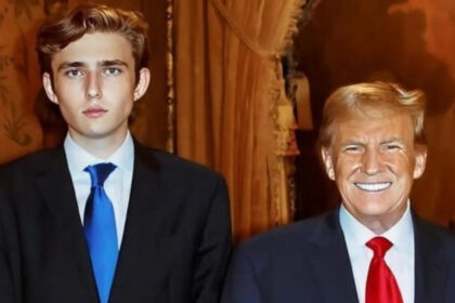 Barron Trump and President Donald Trump