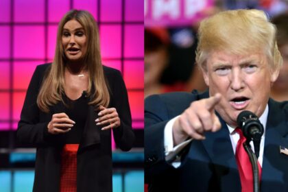 Caitlyn Jenner at Web Summit 2017 in Lisobn and Donald Trump delivering a speech ( via Flickr)