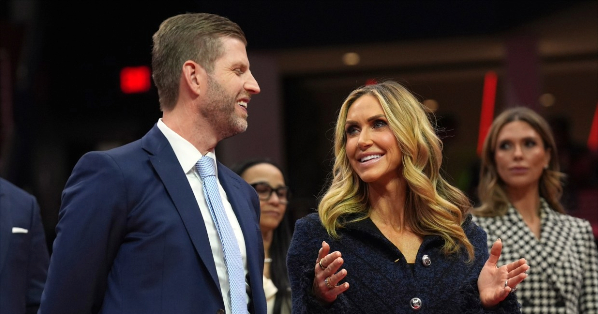 Eric and Lara Trump at the post-Inauguration rally