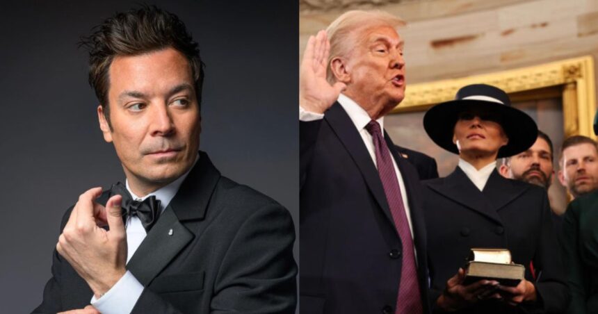Jimmy Fallon and Donald Trump Taking Oath
