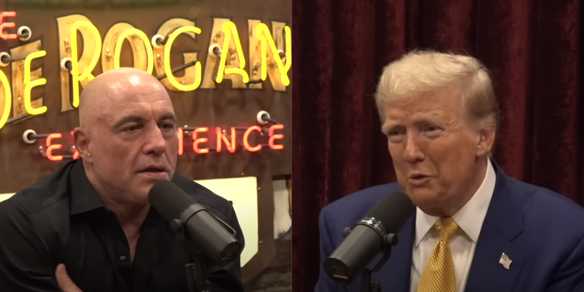 Joe Rogan and Donald Trump in The Joe Rogan Experience.