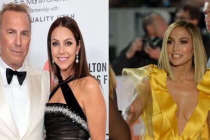 Kevin Costner and Christine Baumgartner (Image Source : Twitter) and Jennifer Lopez ( via Flickr)