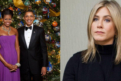 Michelle with Barack Obama and Jennifer Aniston