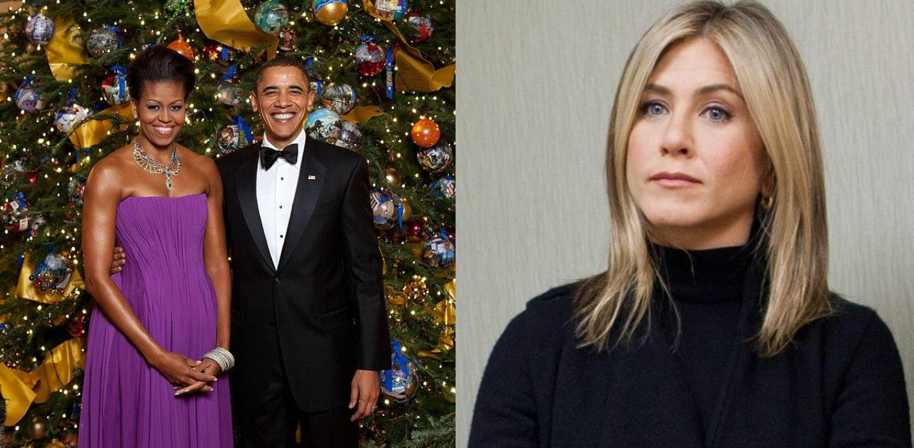 Michelle with Barack Obama and Jennifer Aniston