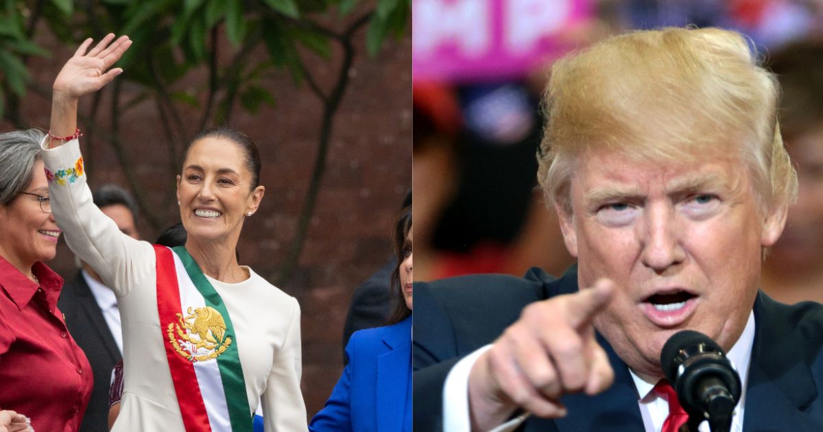 President Claudia Sheinbaum (L) and President Donald Trump (R)