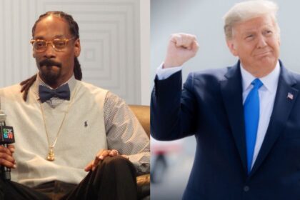 Snoop Dogg (L) and President Donald Trump