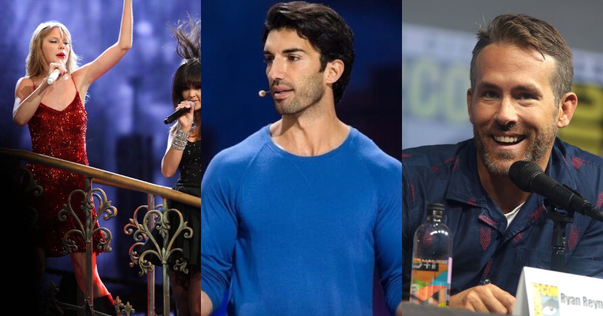 From left: Taylor Swift Speak Now Tour Hots Sydney, Australia (Source: Official Website of Taylor Swift via Flickr), Justin Baldoni delivering a TED Talk (Source: YouTube), Ryan Reynolds speaking at the 2018 San Diego Comic-Con (Source: Flickr)