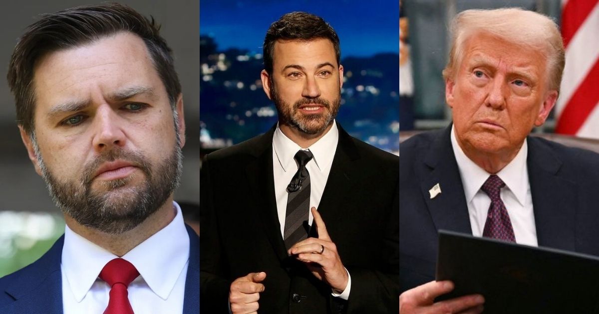 JD Vance, Jimmy Kimmel and Donald Trump