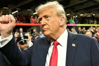 Donald Trump at Super Bowl 2025.