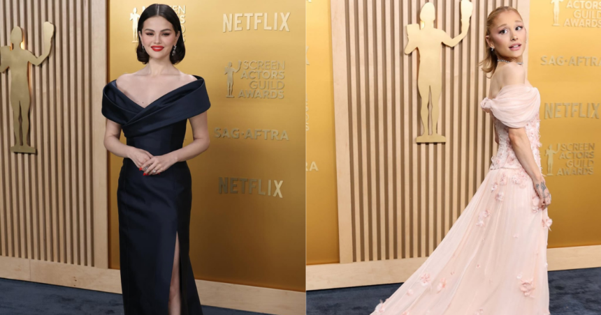 Selena Gomez and Ariana Grande at the SAG 2025 Red Carpet