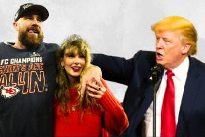 Travis Kelce with Taylor Swift, Donald Trump