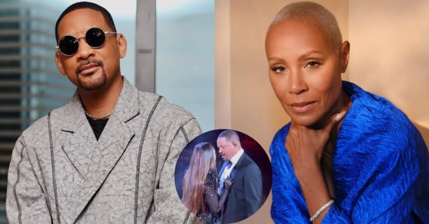 Will Smith and wife Jada Pinkett Smith and (inset) a screengrab from Will's steamy moment with India Martínez.