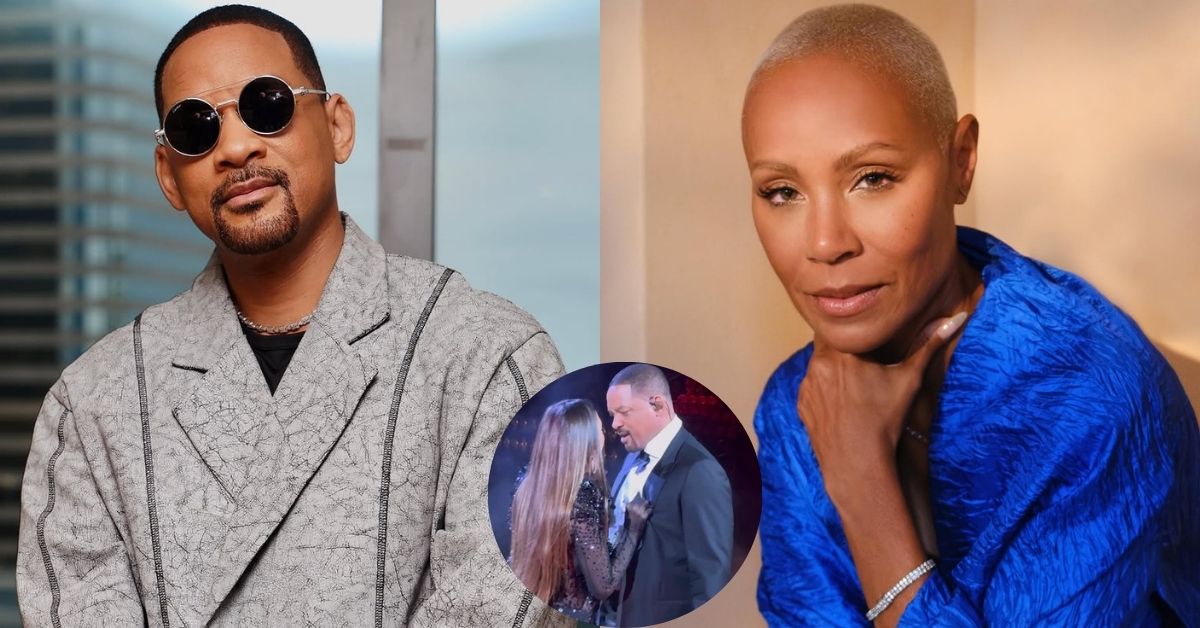 Will Smith and wife Jada Pinkett Smith and (inset) a screengrab from Will's steamy moment with India Martínez.