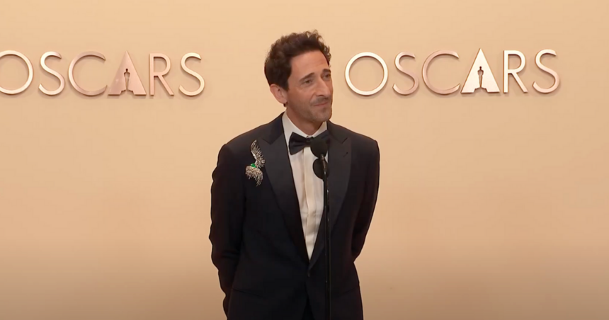 Adrien Brody at the 2025 Oscars