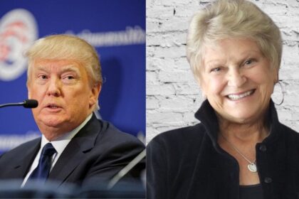 Donald Trump is disgruntled upon his ill-drawn portrait hanging at Colorado State Capitol drawn by artist Sarah Boardman