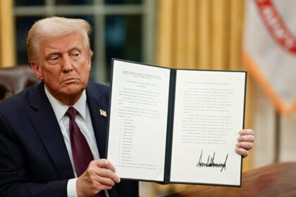 President Donald Trump signed an executive order after discussion with the members under Trump administration ( Uploaded by White House, (2025, January 31- via Flickr)