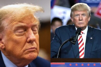 President Donald Trump sleepy and grumpy ( Picture on the left fro Deadline|X) and Picture on the right (photo by Gage Skidmore via Flickr)