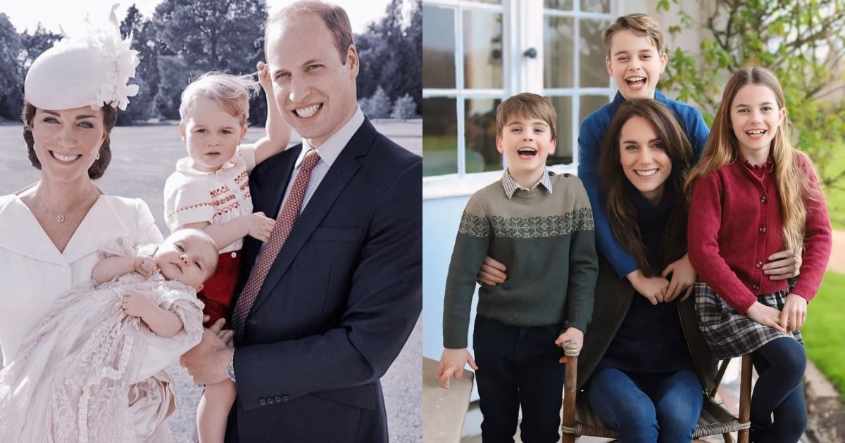 Royal couple Kate Middleton and Prince William with their kids from different timelines ( Instagram|@princegeorgeroyalwales and @https://www.instagram.com/hrhroyalfamily_)