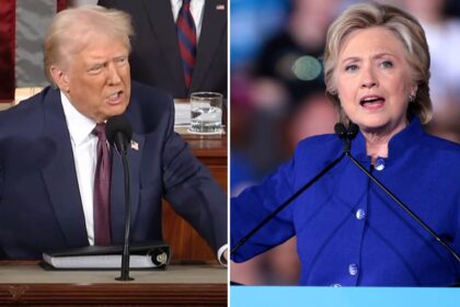 President Donald Trump and Hillary Clinton