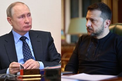 Vladimir Putin and Volodymyr Zelenskyy