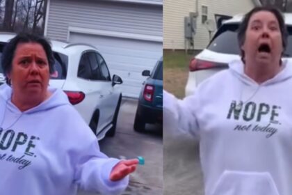White woman hurling racial slurs at a black woman caught on camera