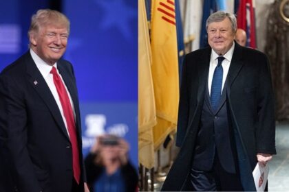 Donald Trump and Melania's father Viktor Knavs